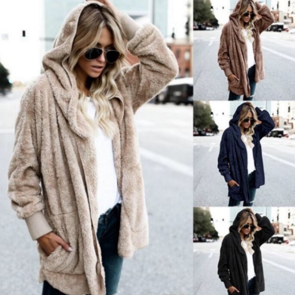 π©π»βπ³π Here! π Cozy fluffy Sherpa coat/sweater - Picture 2 of 8